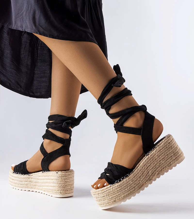 Černé espadrilky Loiseau na platformě