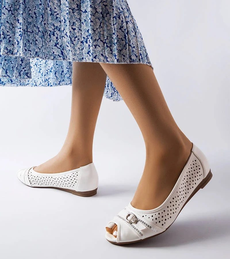 Bílé ažurové baleríny se zirkony Creek