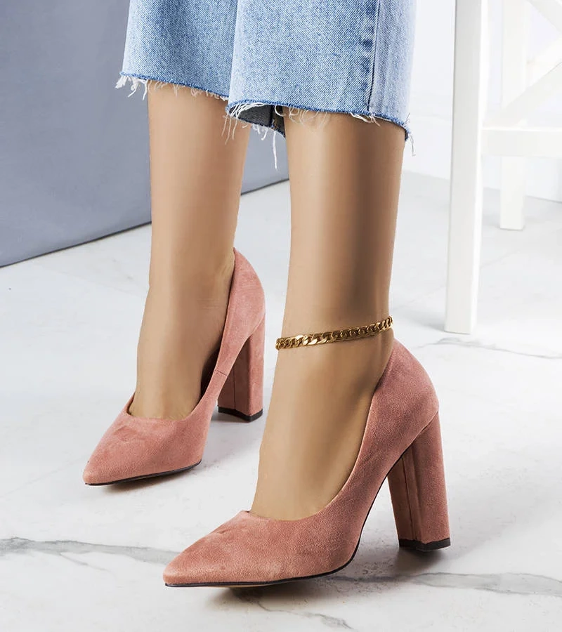 Růžové lodičky na jehlovém podpatku Amiyah