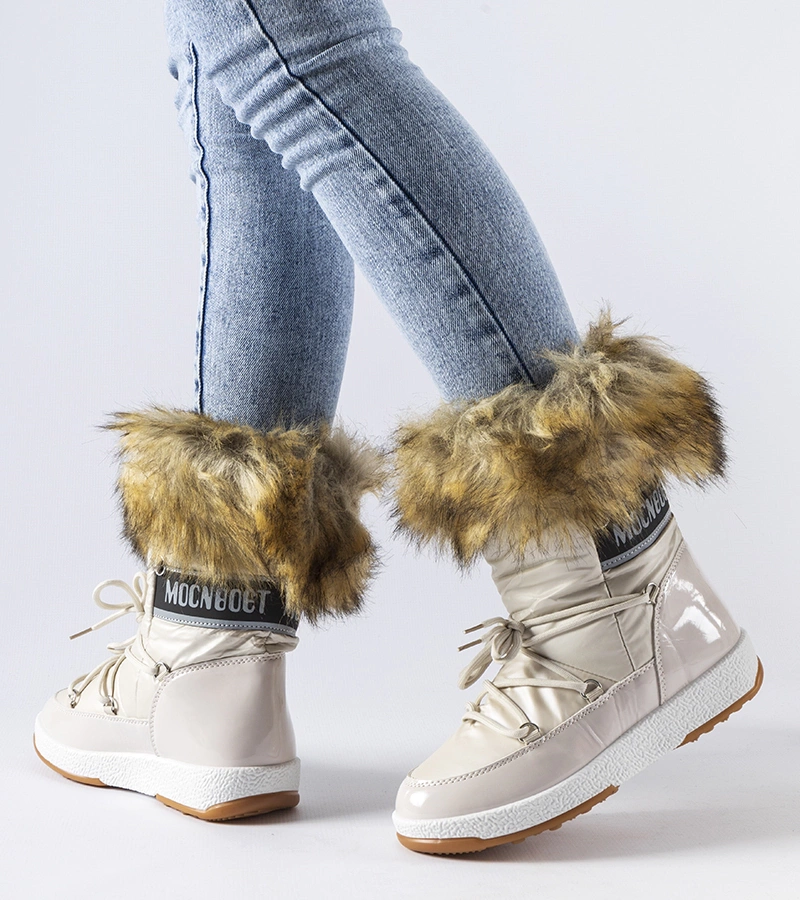 Bežcové kozačky s kožešinou Adamsvil