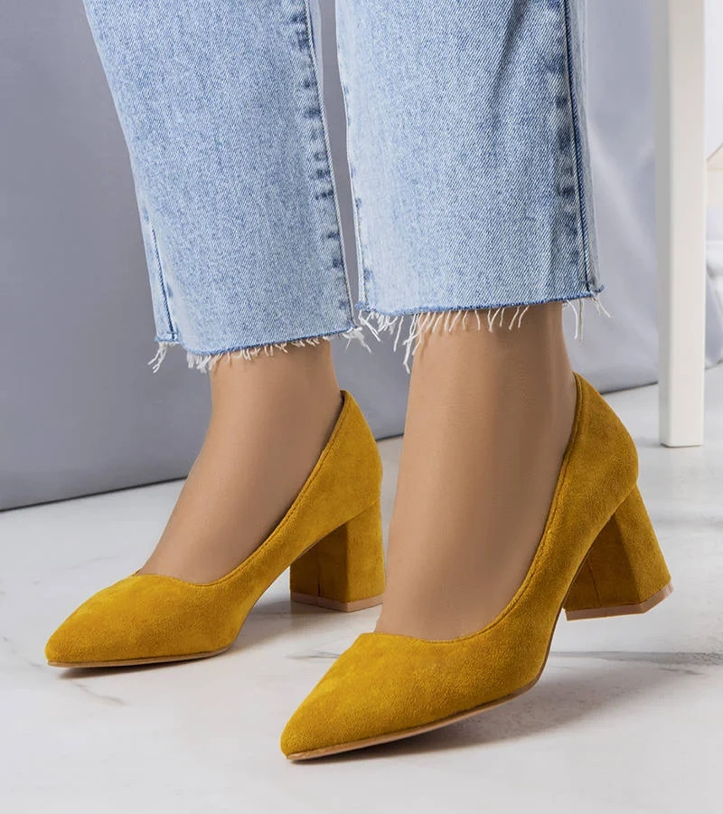 Žluté lodičky Sadilla na podpatku