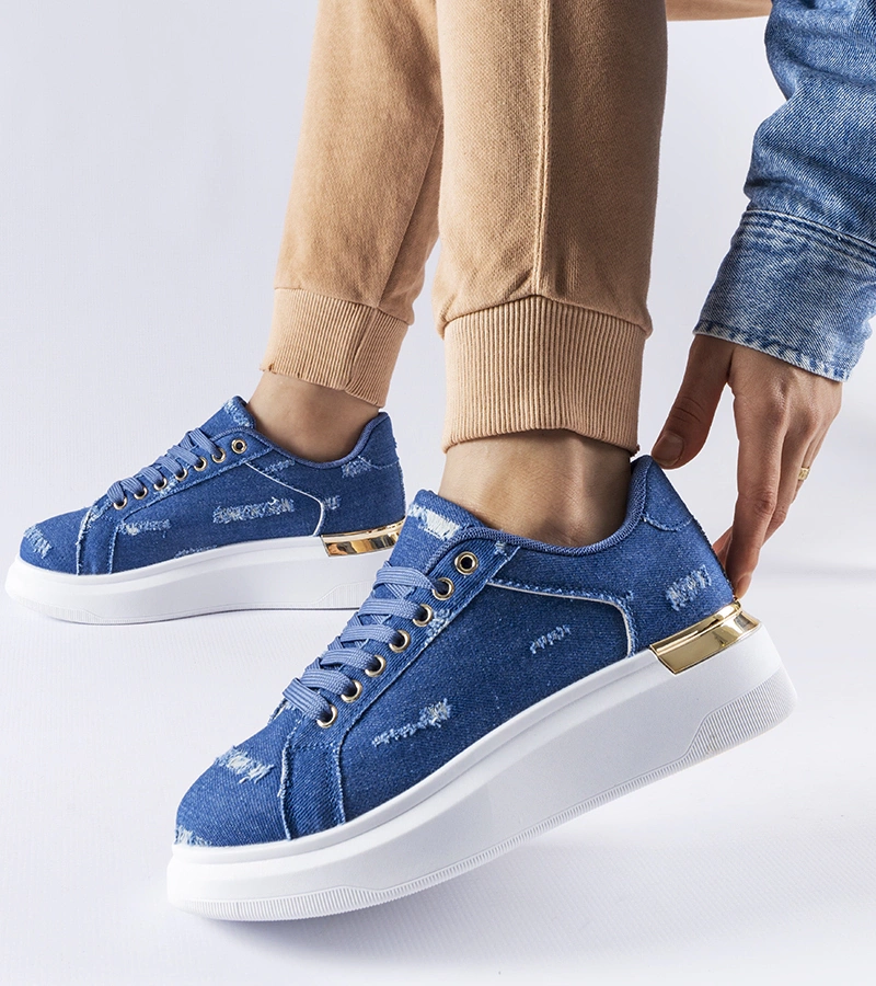 Modré tenisky na platformě Ossona