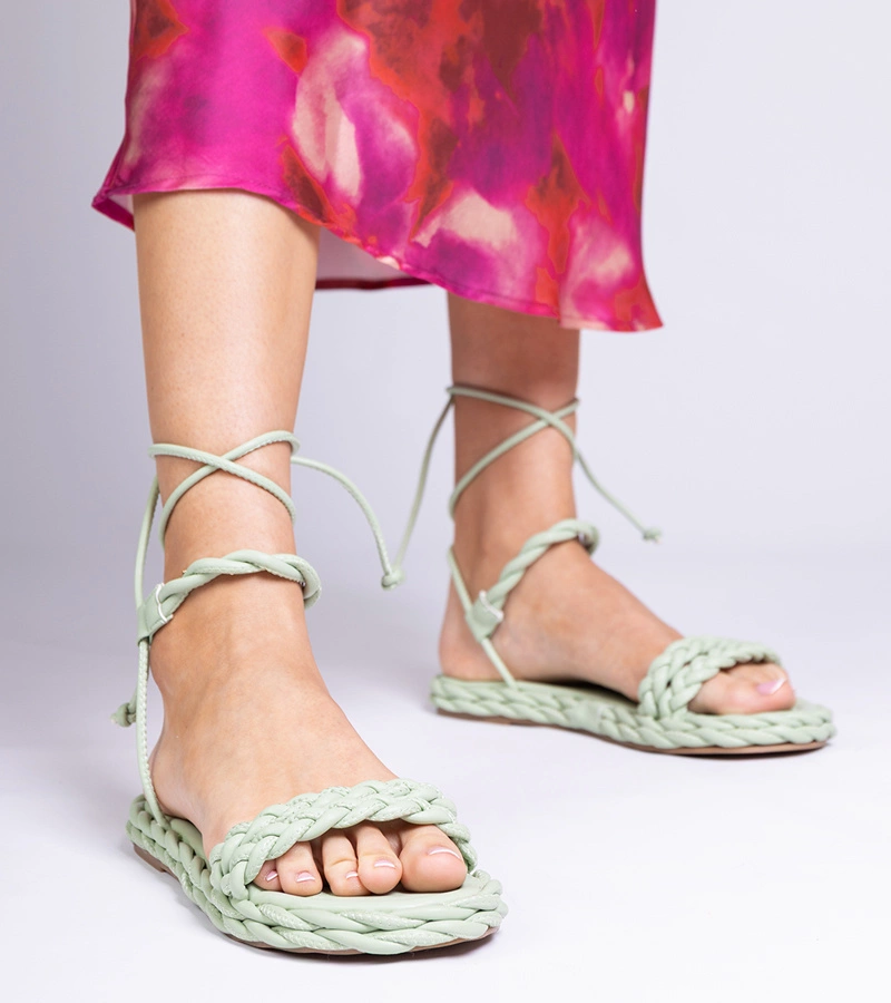 Zelené dámské pletené sandály Tarina