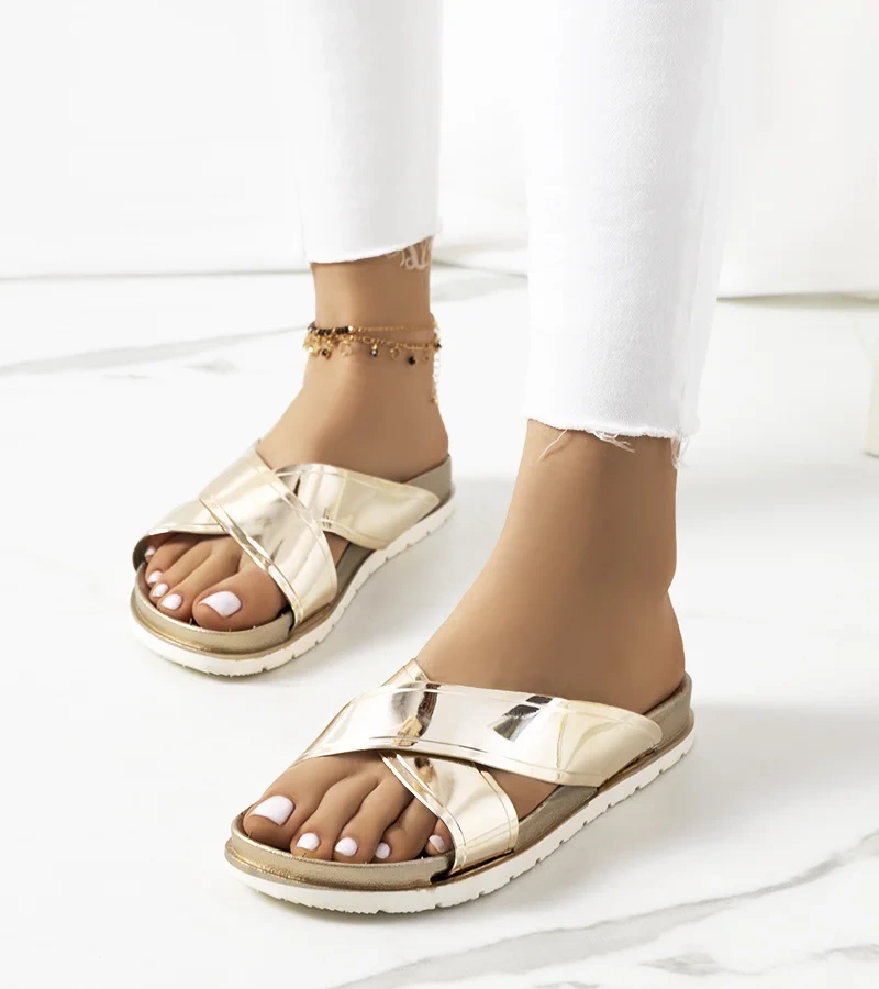 Zlaté dámské žabky Nicolay