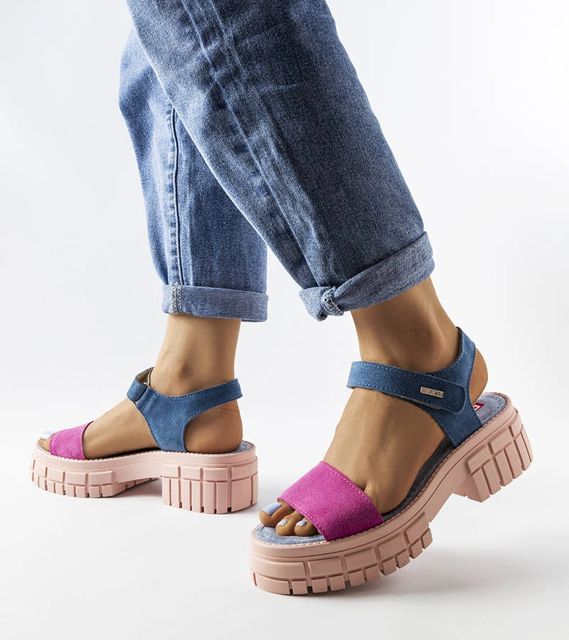 Růžové a modré sandály Big Star LL276034