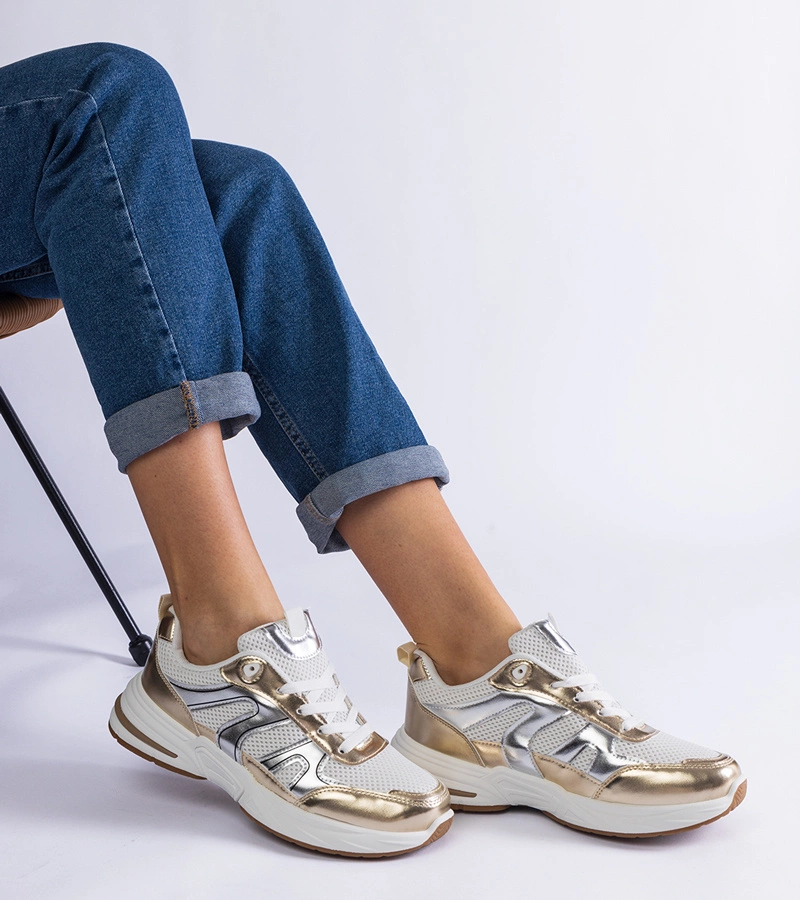 Sportovní látkové tenisky se zlatými prvky Elayne