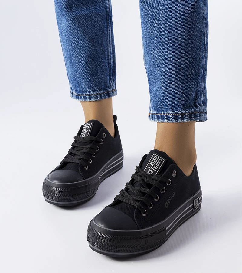 Černé tenisky na platformě Big Star LL274184