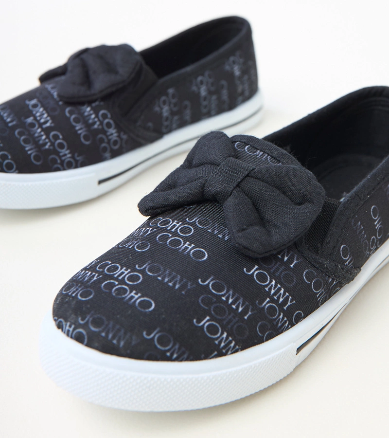 Černé dětské tenisky s mašlí Missi