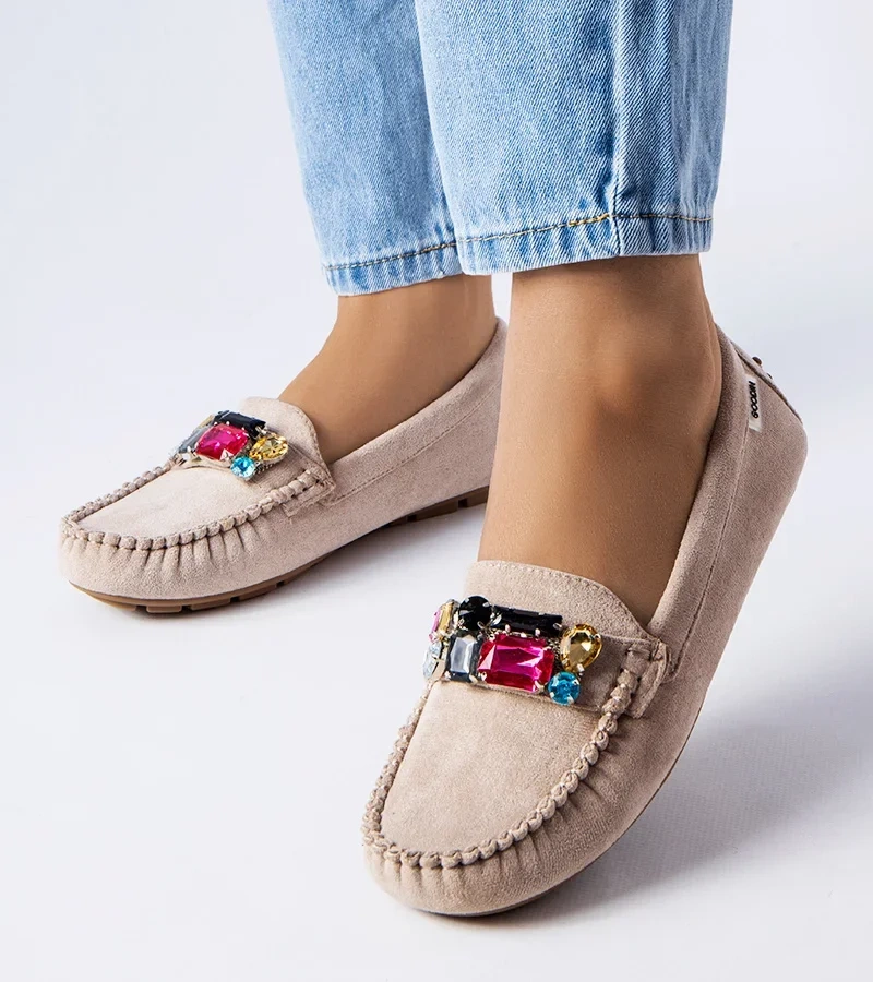 Šedé mokasíny s koženou stélkou Tanguay