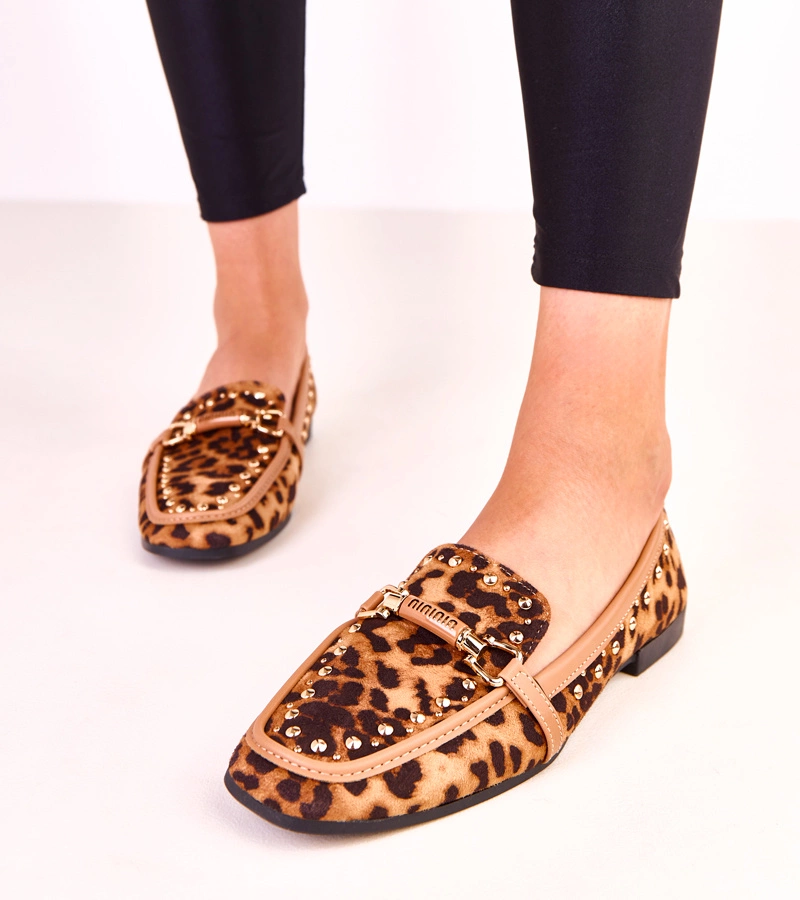 Panterkové baleríny z eko semiše s cvoky Molia