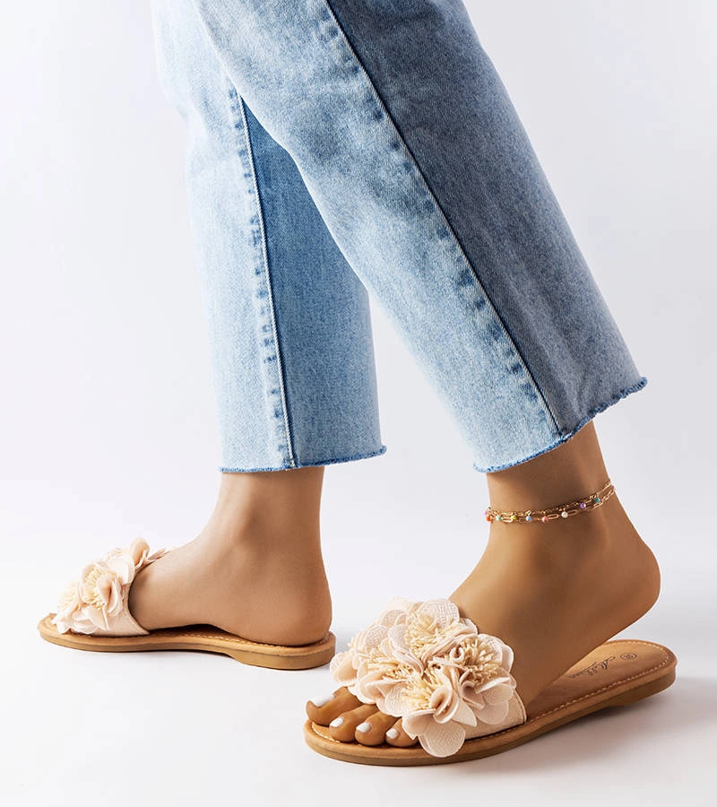 Béžové ozdobné žabky Alfrida