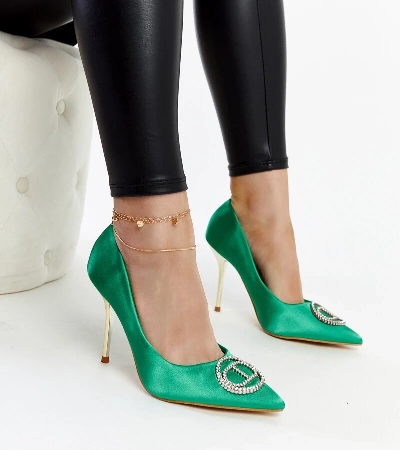 Zelené podpatky s kubíky Elife