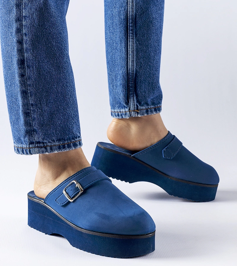 Žabky na vysokém podpatku 90-1691 NAVY