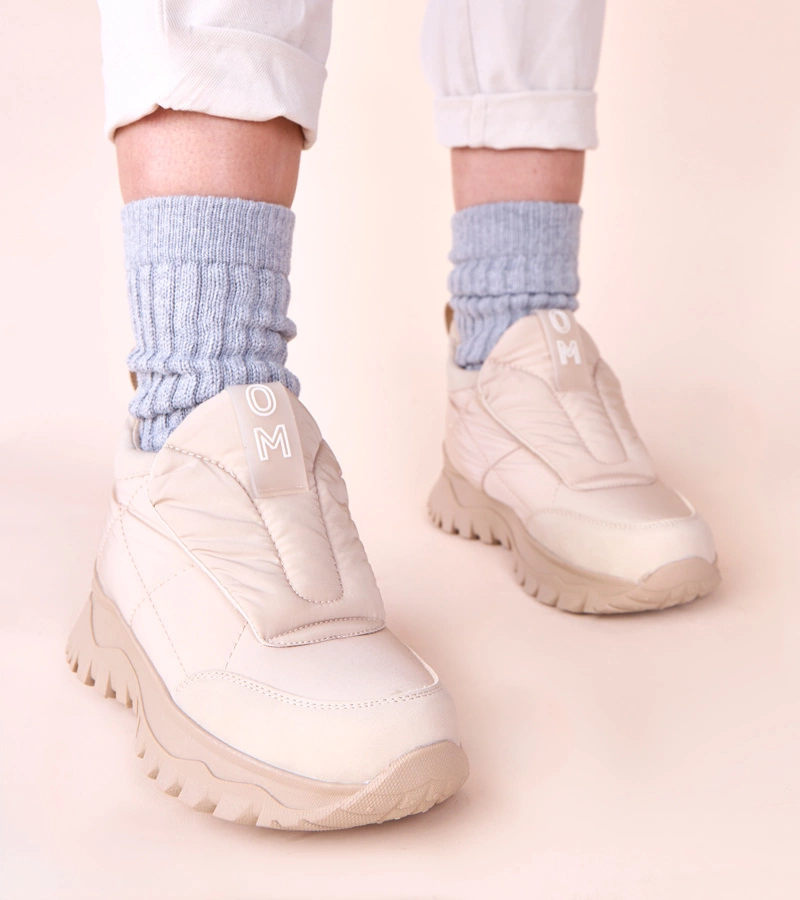 Béžové dámské sněhule na suchý zip Penny