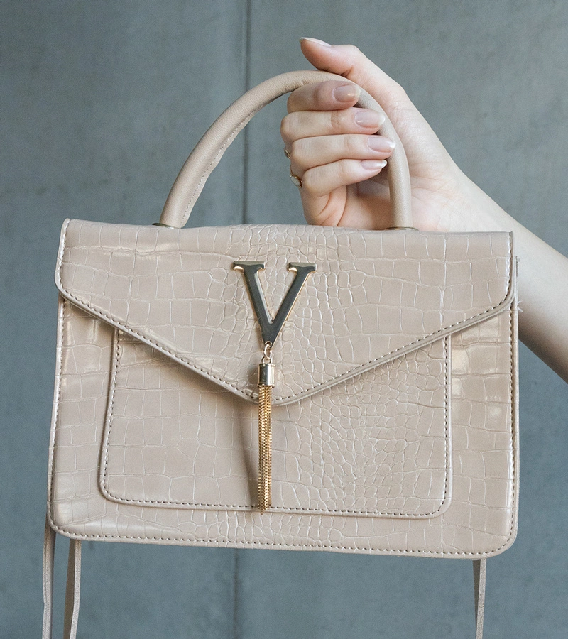 Kabelka na rameno s motivem krokodýlí kůže Barsa