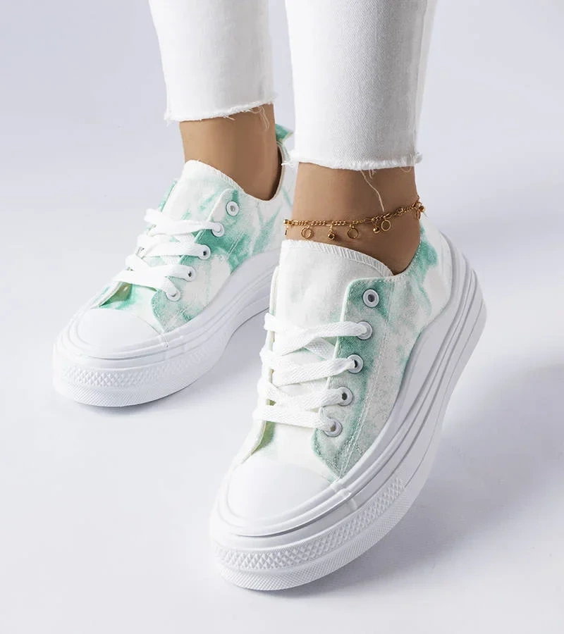 Bílo-růžové tenisky na platformě Rocheleau