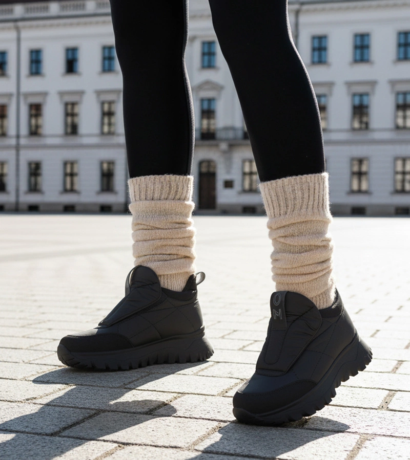 Černé dámské sněhule na suchý zip Penny