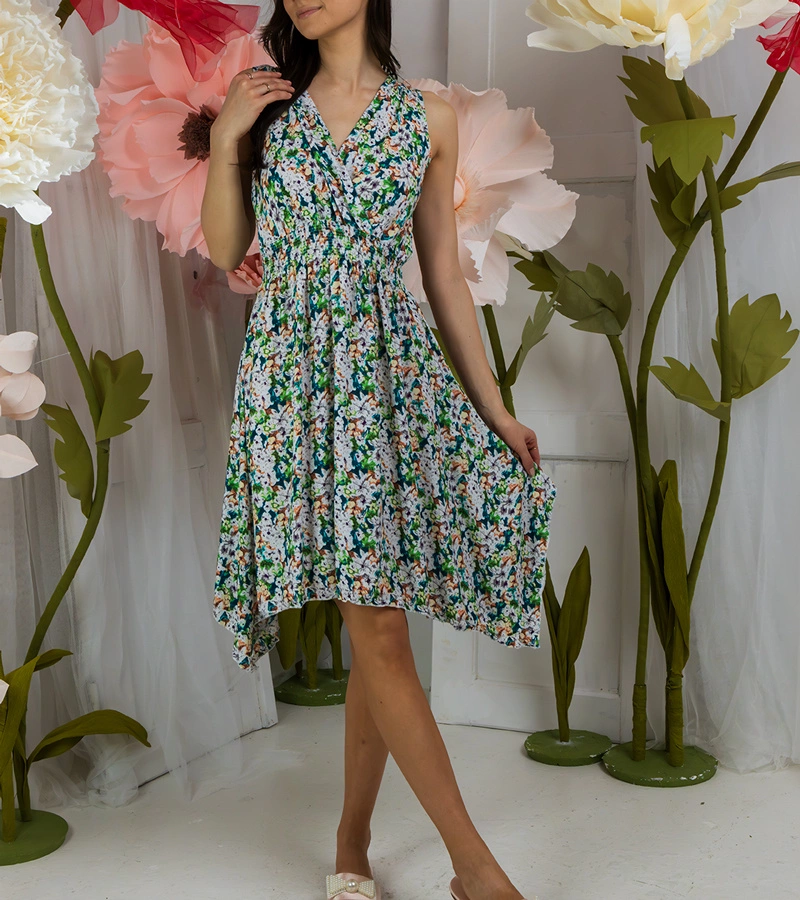 Zelené květinové šaty Savoia