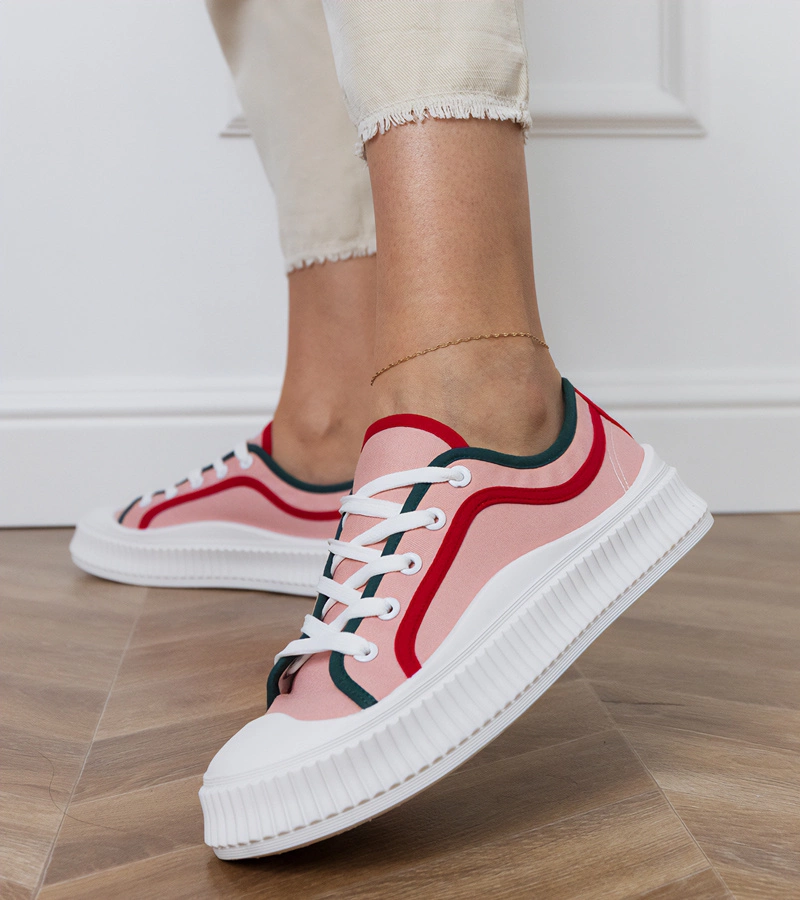 Růžové dámské tenisky na platformě Salis