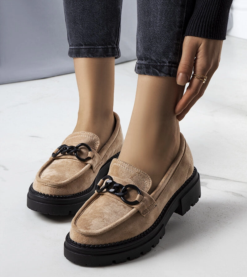 Joanne béžové polobotky na řetízku