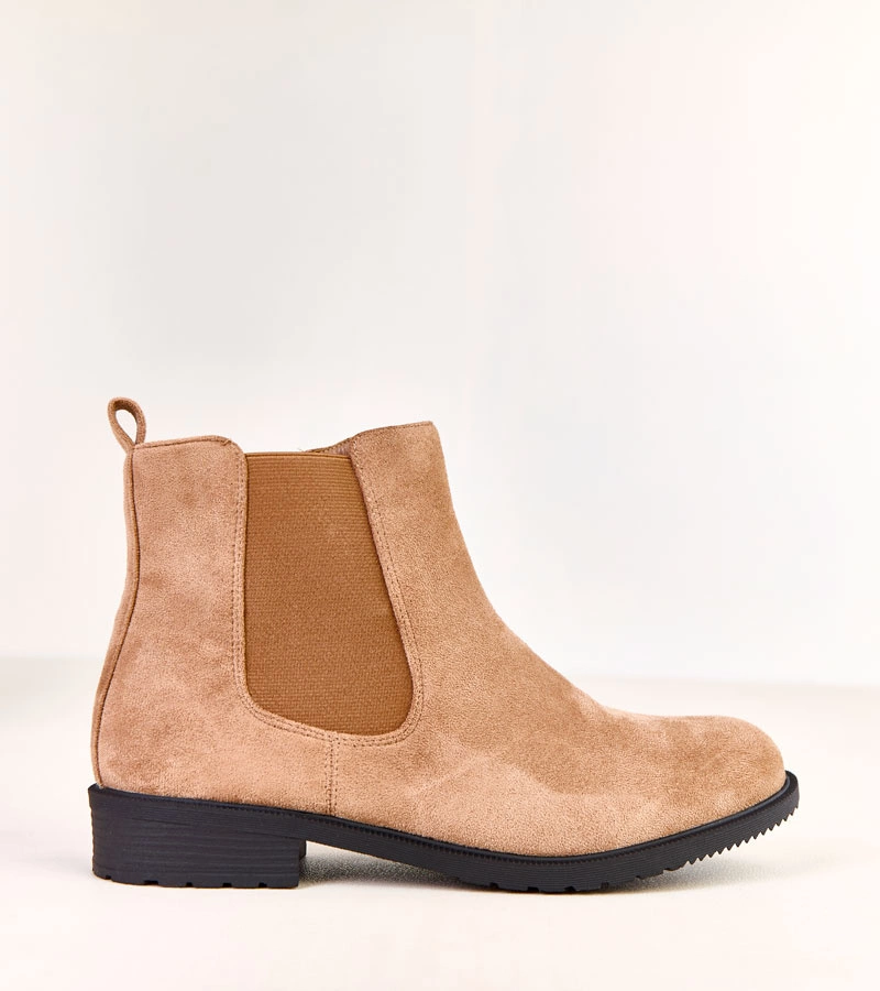 Hnědé ploché kotníkové boty s elastickou vsadkou Salomi