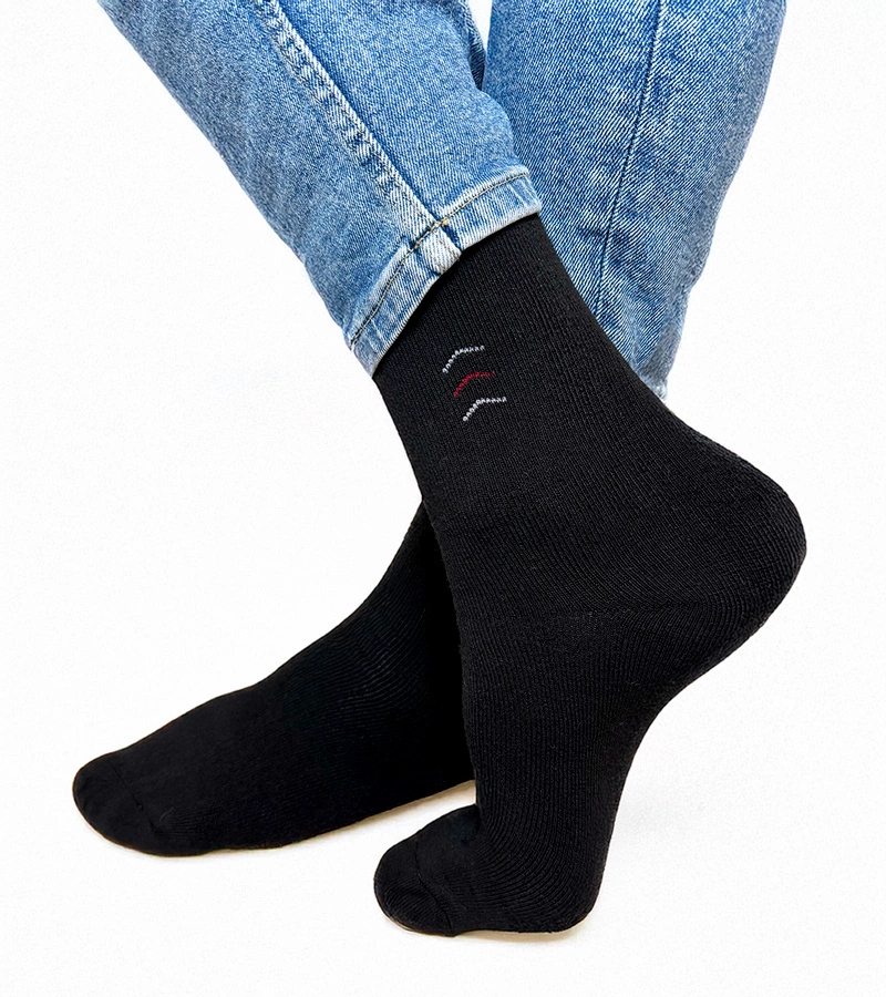 Černo-bílé teplé ponožky Sella