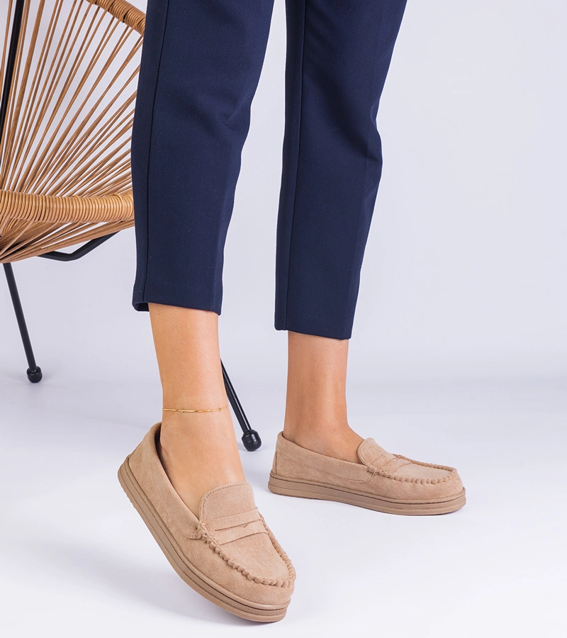Béžové dámské mokasíny z ekosemiše Sevilia