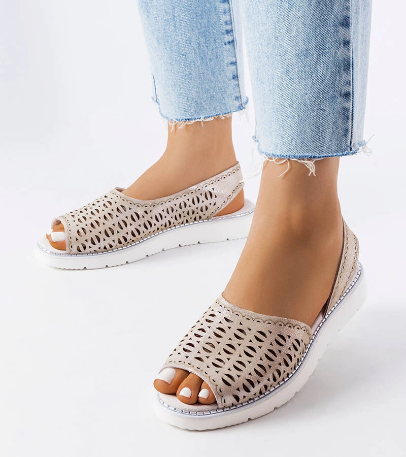 Stříbrné ažurové sandály Rainy