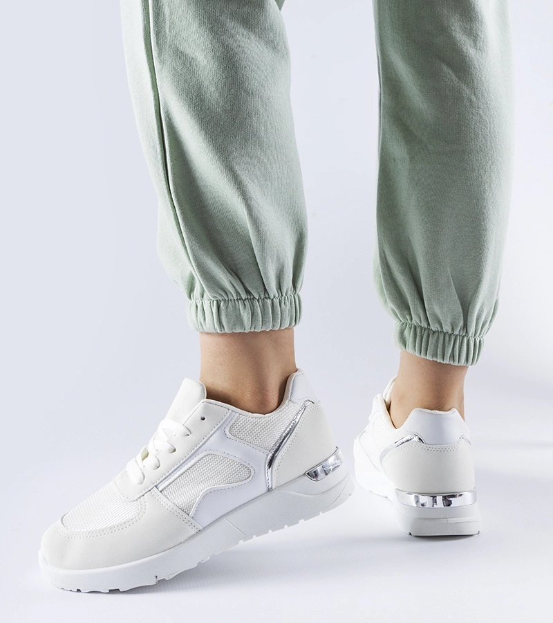 Bílé tenisky z kombinovaných materiálů Gallo