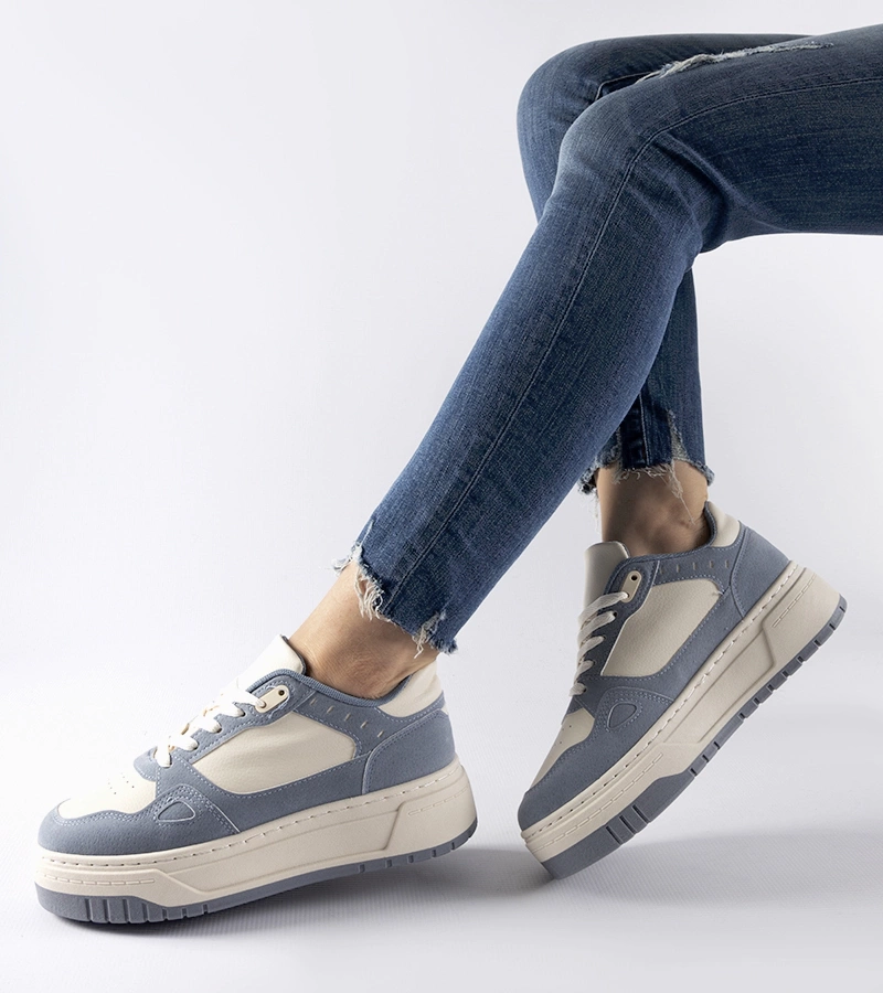 Modro-bílé tenisky na platformě Pomona