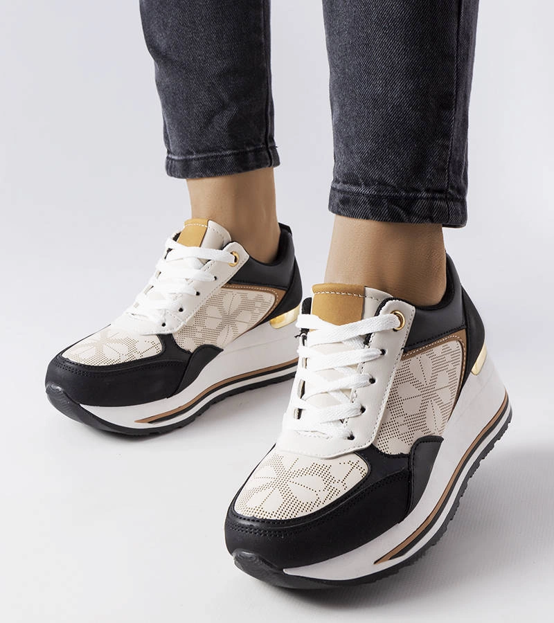 Černé tenisky Pouliotte na podpatcích