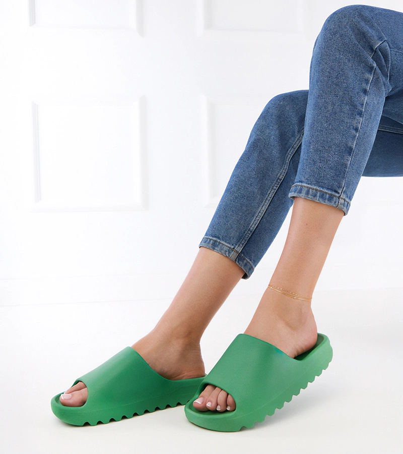 Zelené dámské gumové pantofle Papitos