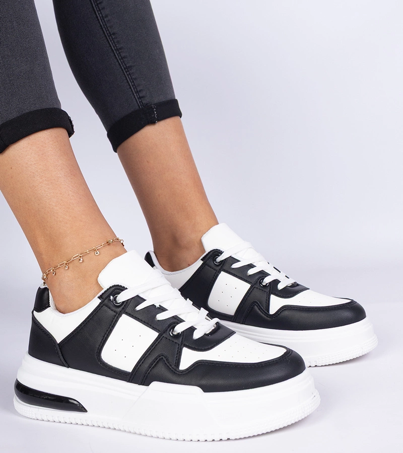 Dámské černo-bílé tenisky na silné podrážce Rossio