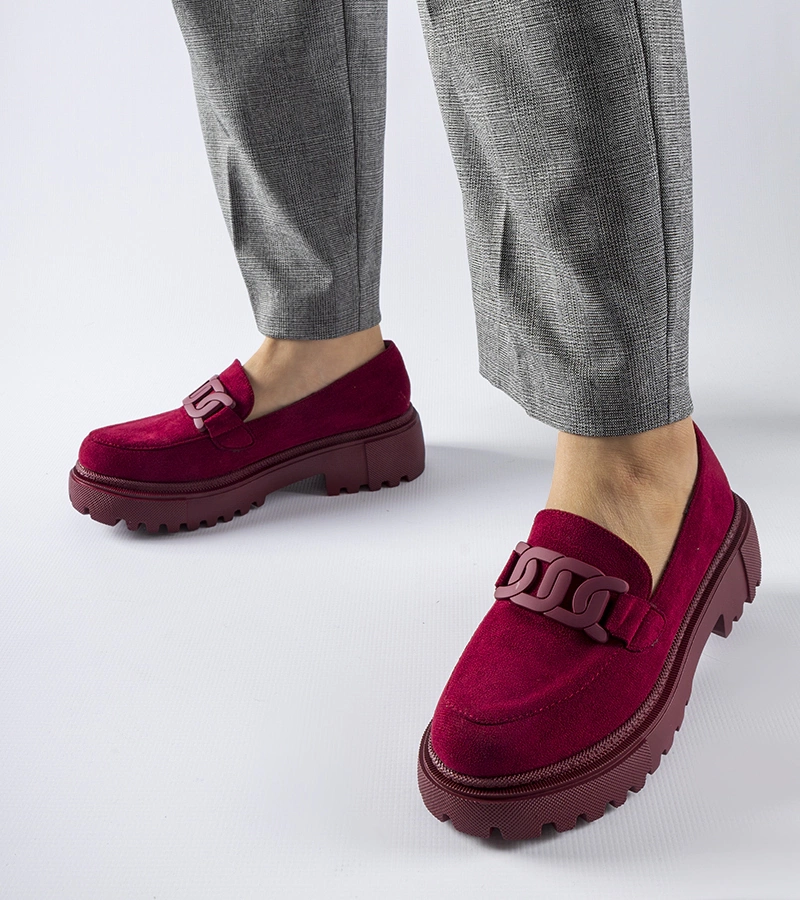 Vínové mokasíny na silnější podrážce Seborga