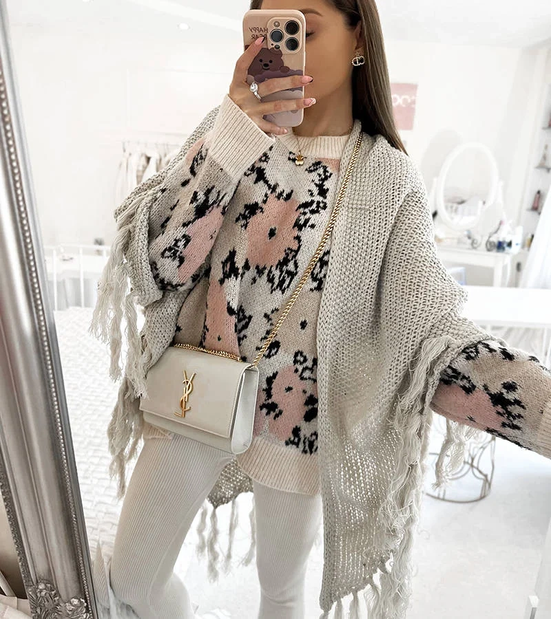 Franklin béžový přehoz s třásněmi