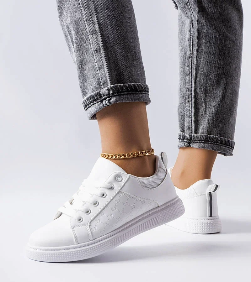 Bílé embosované tenisky Dreux