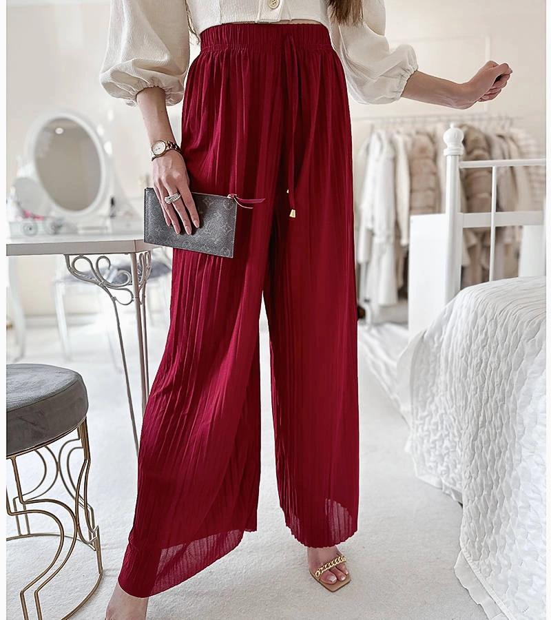 Červené plisované kalhoty Florismart