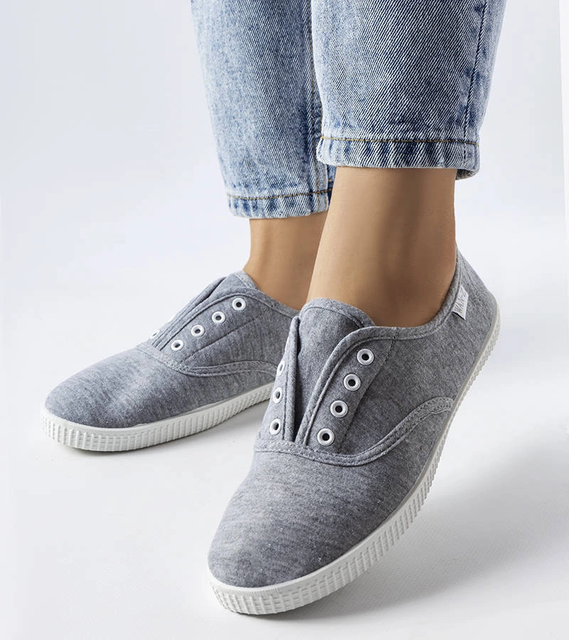 Šedé látkové nazouvací tenisky Florala