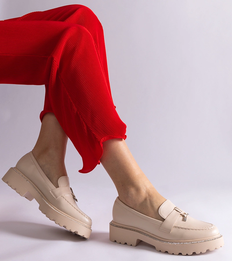 Béžové mokasíny z eko kůže Henley