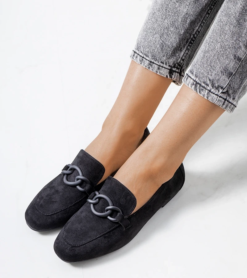 Černé kožené polobotky Dante