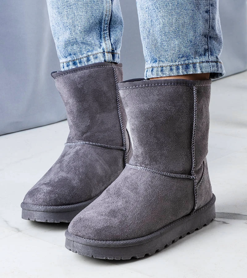 Šedé zateplené sněhule Hank