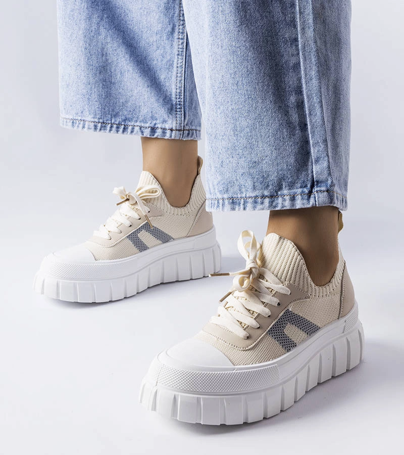 Béžové tenisky na platformě Charpentier