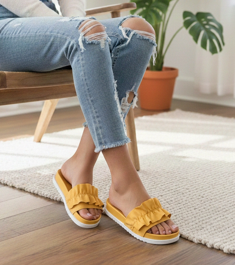 Hořčicové žabky s volánem Samanta