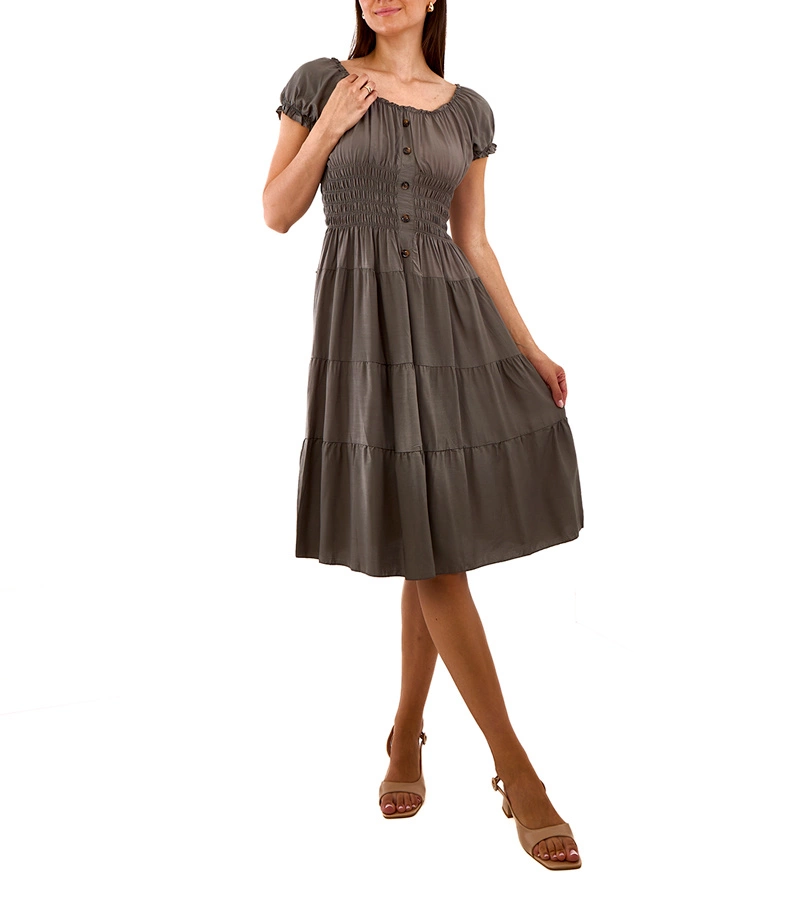 Zelené midi šaty s Berry řasením