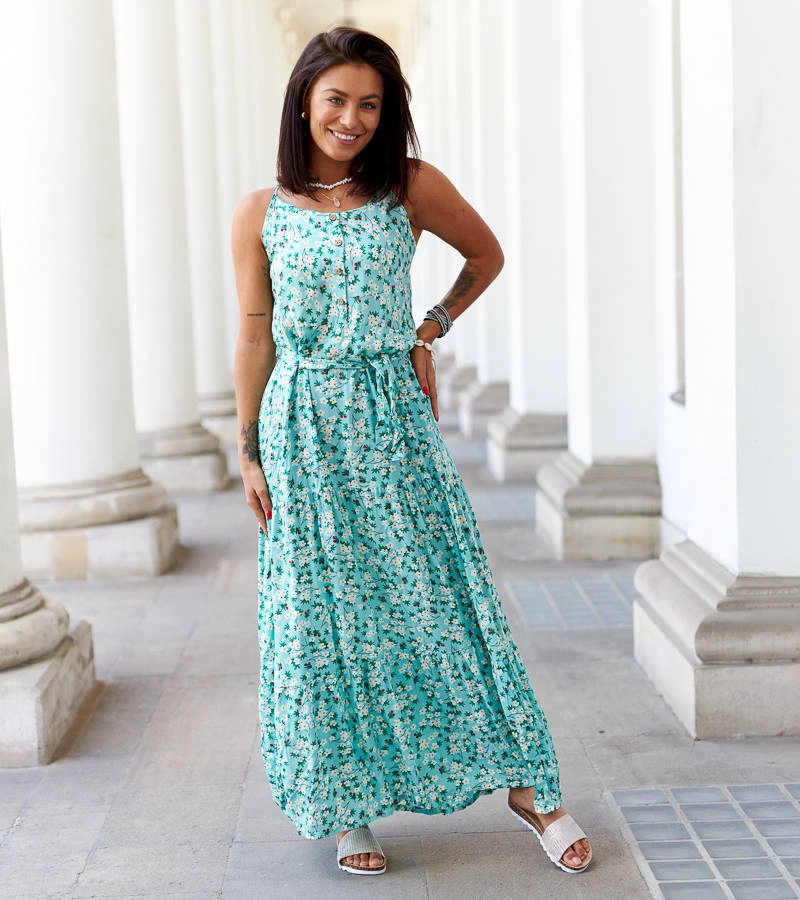 Zelené květinové šaty Camnago