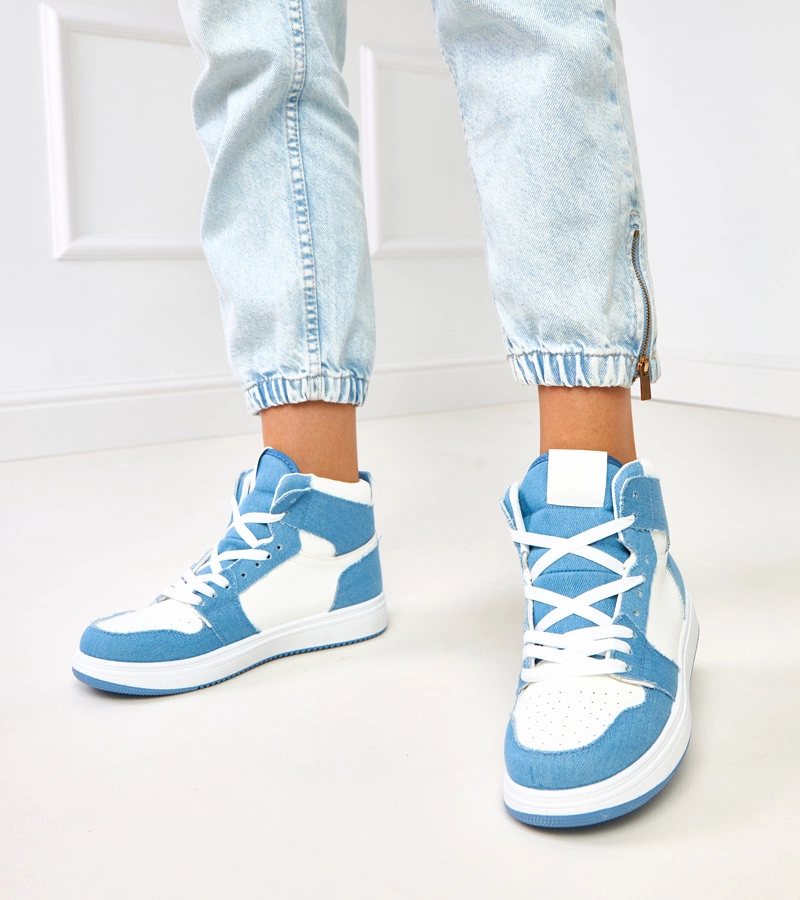 Vysoké tenisky nad kotník s džínovým motivem Kasna