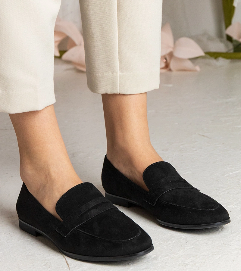 Černé dámské klasické mokasíny Nageri