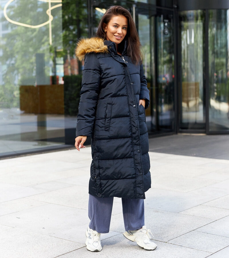 Modrá pikovaná teplá bunda Fortunato