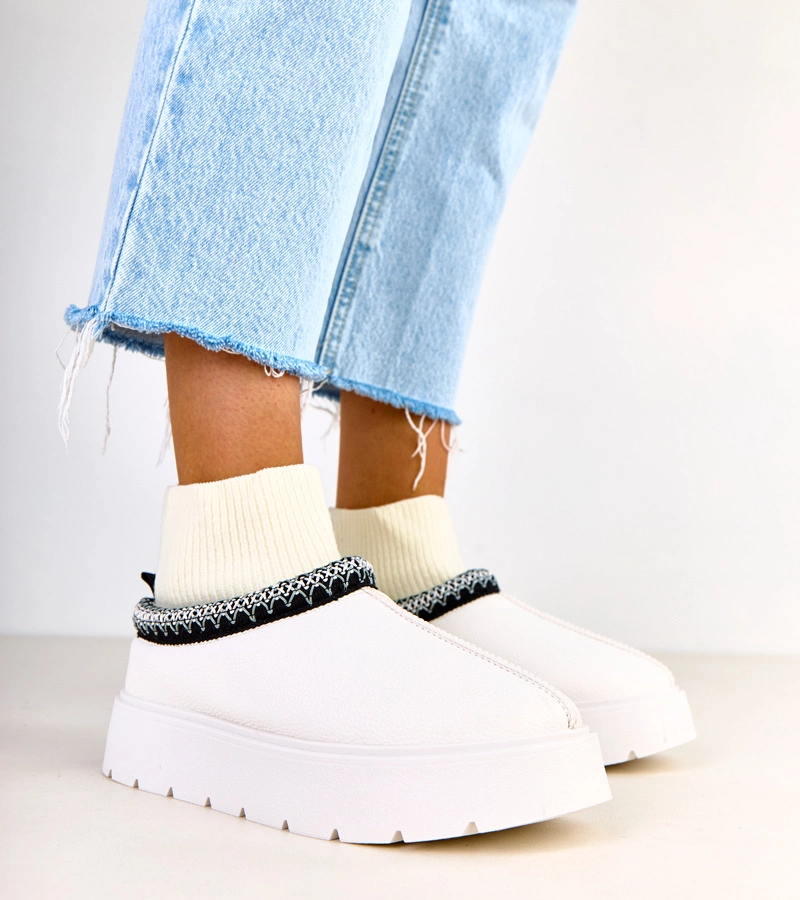 Bílé sněhule s ponožkovým svrškem Melary