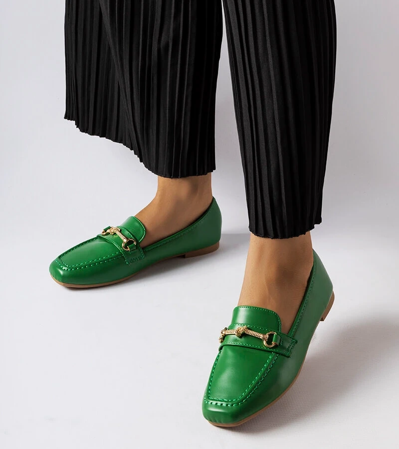 Zelené dekorativní mokasíny Docherty